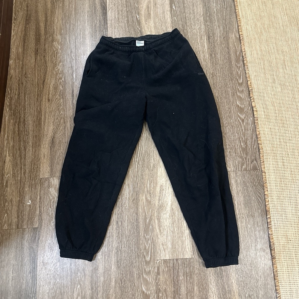 TNA Black sweatfleece cozy fleece sweatpants mega fit
